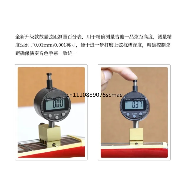 Folk Bakelite Guitar Bass String Distance Ruler Height Measurement Dial Meter Maintenance Digital Indicator Luthier Repair Tool