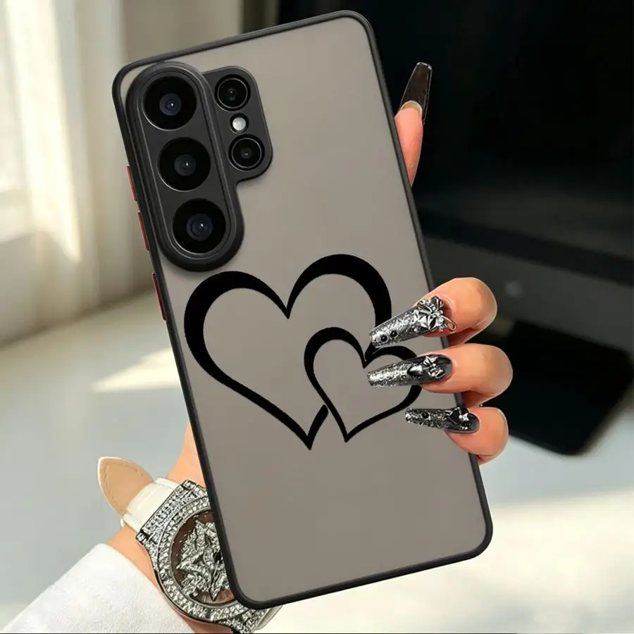 Twin Hearts Funda Back Phone Cover Case for Samsung Galaxy S26 S25 Ultra S24 Plus S20 FE S23 FE Note 20 Ultra 10+ S22 S21