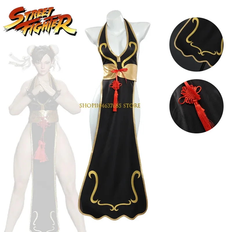 

Chun Li Cosplay Costumes Anime Game Street Fighter Cosplay Costume Cheongsam Dress Outfit Halloween Party Role Play Clothing