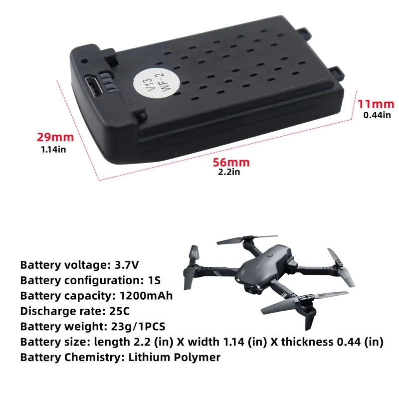 Original 4DRC V13 Mini Drone Battery 3.7V 1200MAH For 4D V13 RC Quadcopter V13 Replacement Accessories Parts