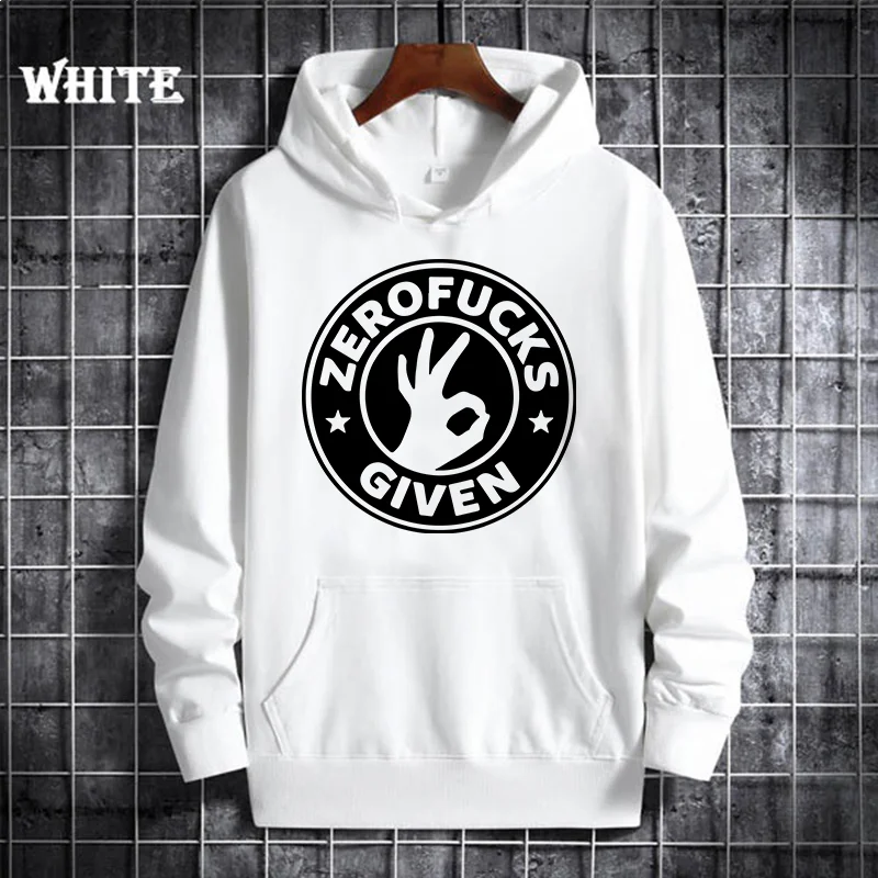 Felpa con cappuccio casual da donna autunno e inverno ZEROFUCKS GIVEN Felpa con cappuccio a maniche lunghe stampata Top Pullover