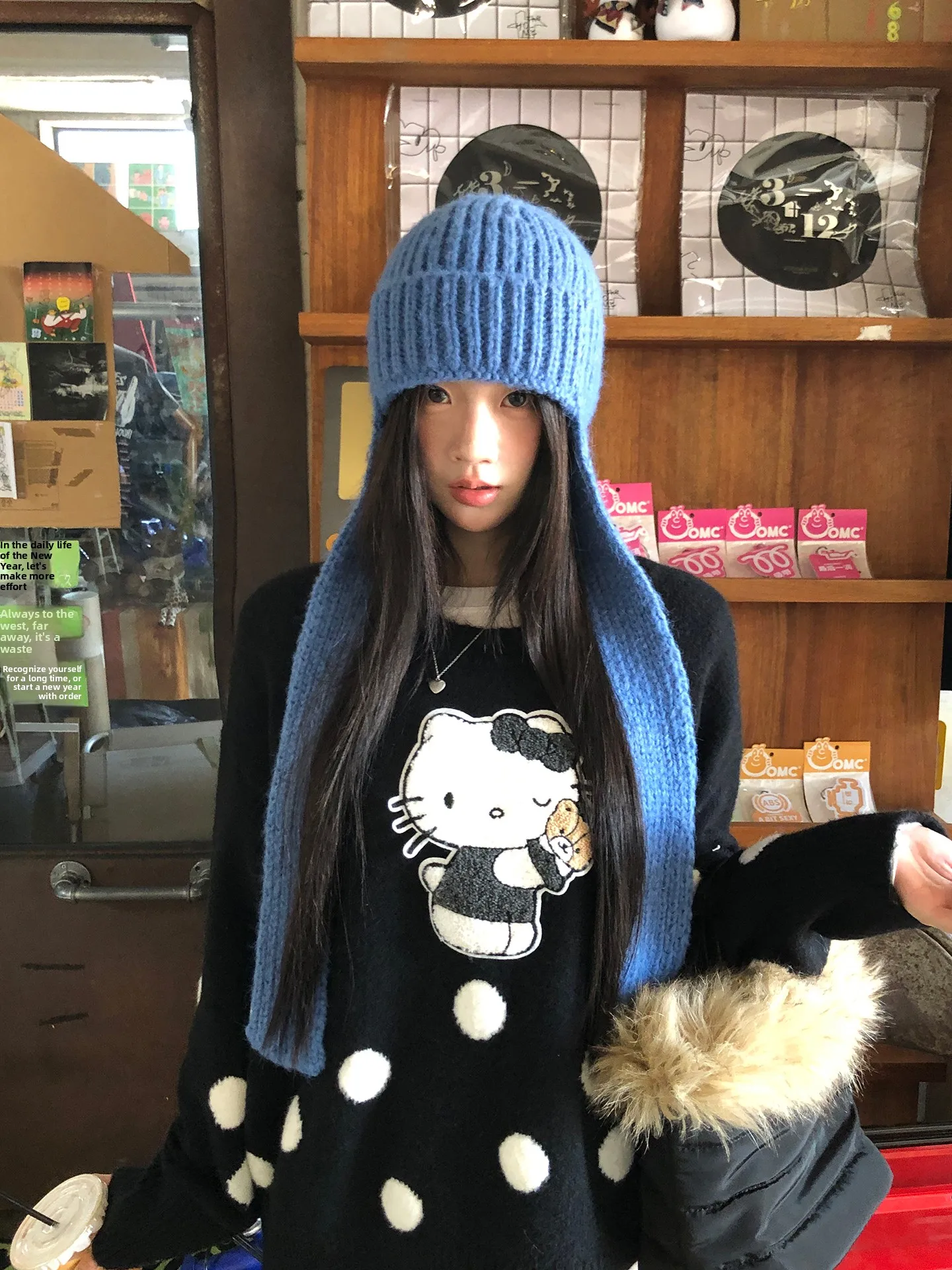 

Bla Knitted Sweater Women's Autumn Winter Lazy Design Sense Small ence Overhead irt Cold Series High-End Feeling