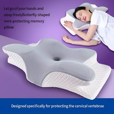sunmmer cold Sleeping memory pillow slow rebound memory cotton pillow neck pillow butterfly pillow cervical pillow