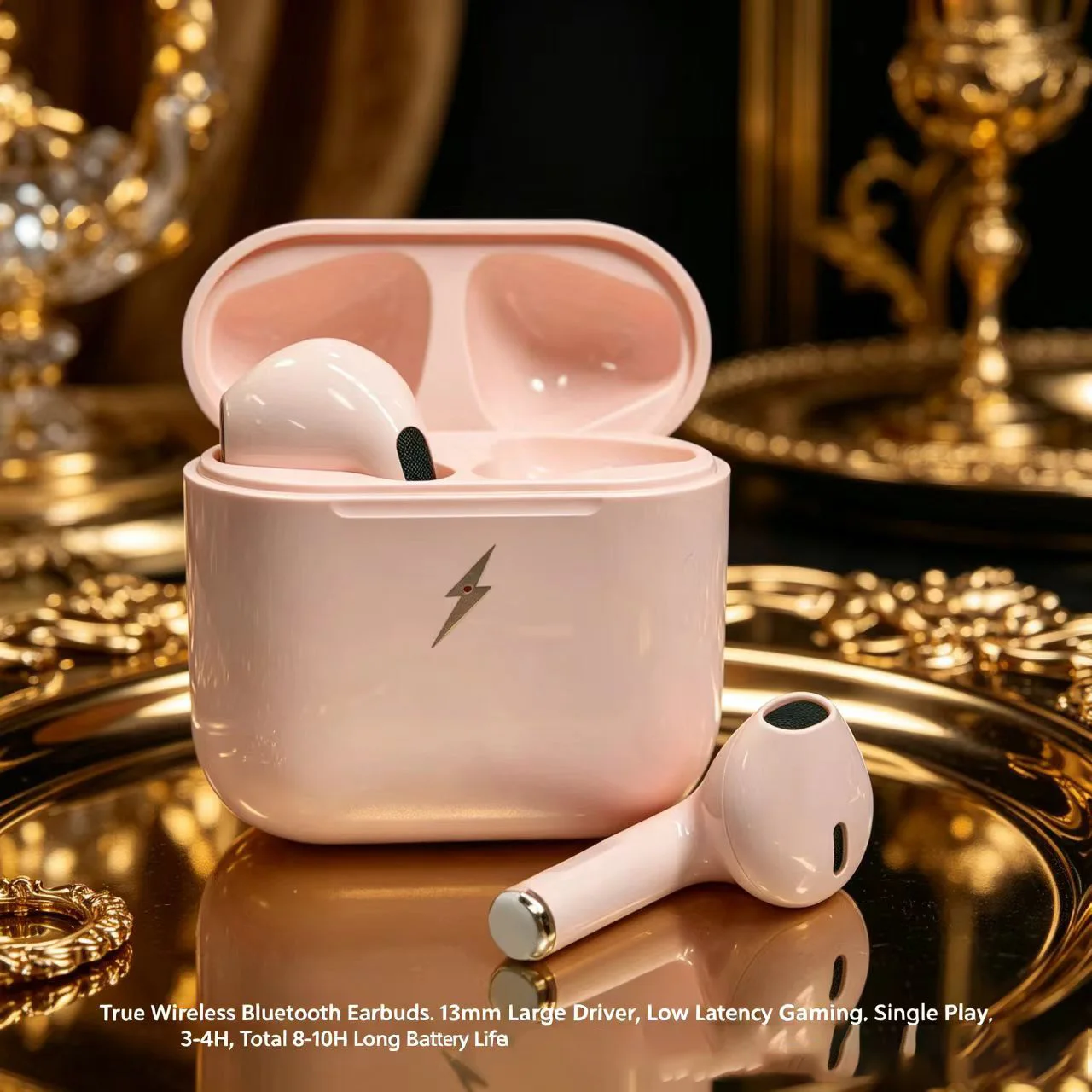 True Wireless Semi-in-Ear Bluetooth Earbuds 13mm HiFi Stereo Headset Low Latency Gaming Headphone Touch Control HD Call 3-4H