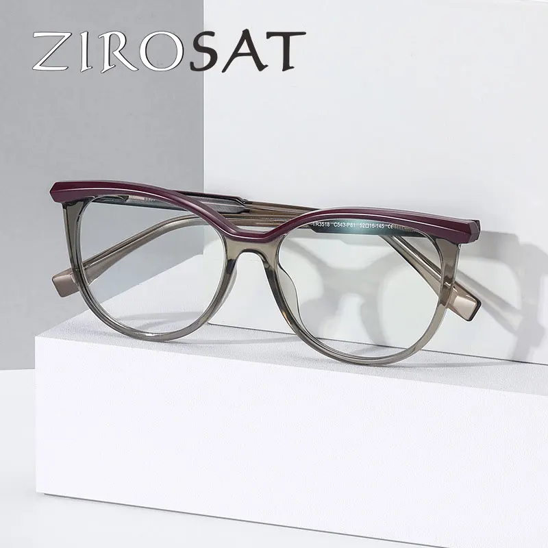 ZIROSAT 3518 New Non-magnetic tr90 Myopia Glasses Retro Square Optical Prescription Eyeglasses Frame For Men Or Women