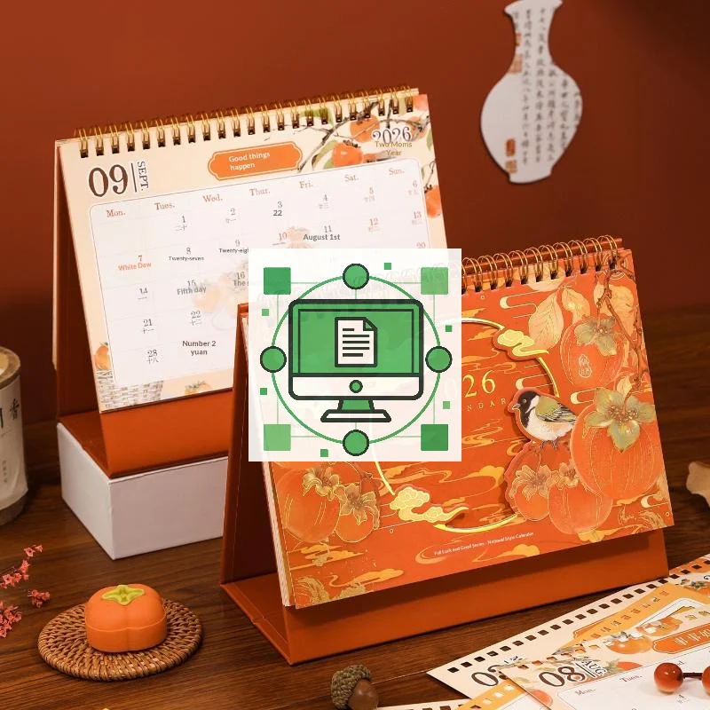 Nouveau calendrier de bureau 2026 rétro chinois grand calendrier de bureau liste de choses à faire annuelle calendrier quotidien mensuel planificateur gestion du temps