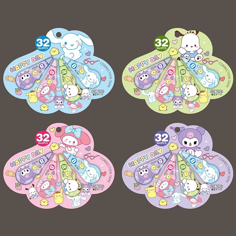 12pack/lot Sanrio Kuromi Cinnamoroll Correction Tape Kawaii Pochacco Tapes Promotional Stationery Gift School Office Supply