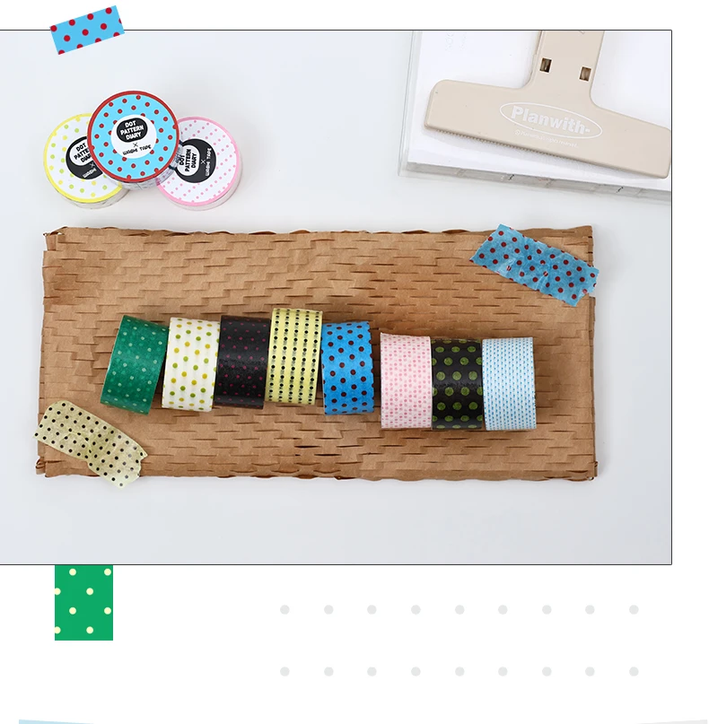 Journal GO 2cmx2m Dekoratives Klebeband Punkt-Maskierband Washi-Tape für Scrapbooking Collage Junk Journal Karten Basteln Sticker – Detail 6