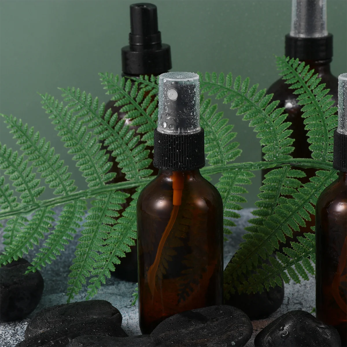 

4 Pcs Spray Bottle Glass Small Empty Sprayer Press Pump Bottle Perfume Liquid Dispenser for Makeup Skin Care (60ml, 120ml, Coffe