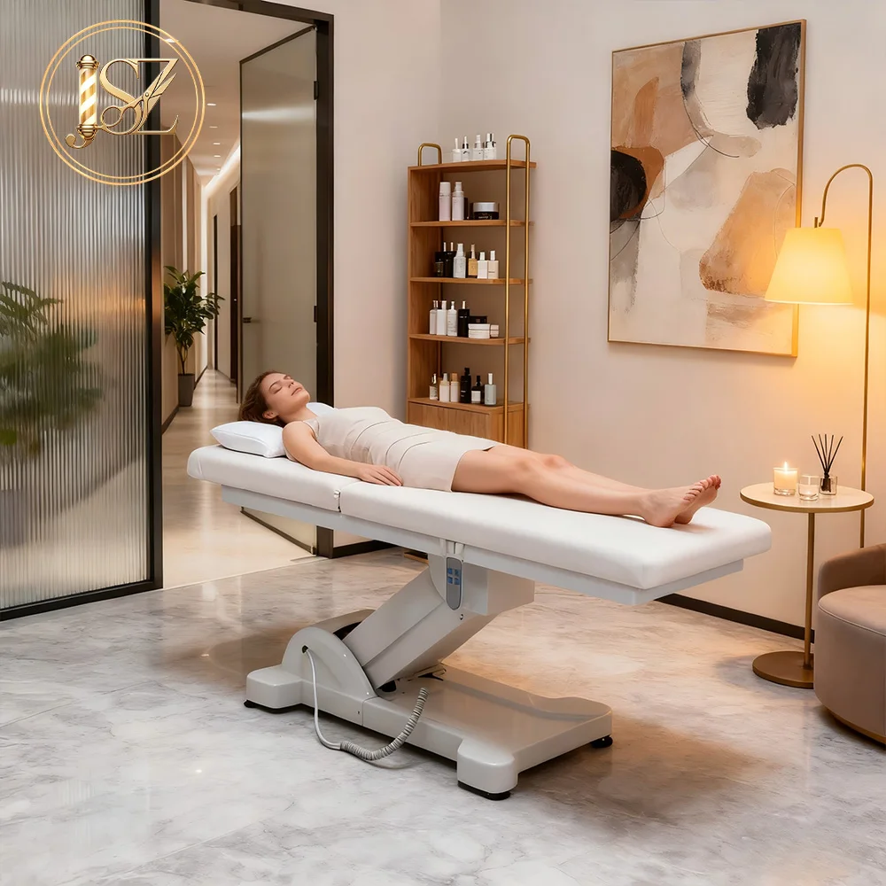 Salon Electric Lifting Treatment Chair Adjustable Height Facial Skincare Spa Beauty Bed
