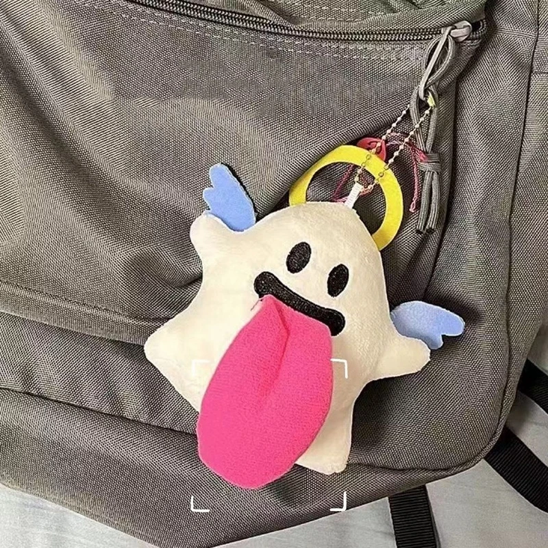 Kawaii أفخم شبح المفاتيح لطيف الكرتون الخفافيش مخيف المفاتيح اكسسوارات زوجين كيرينغ حقيبة سحر سيارة حلقة رئيسية هدية للأصدقاء