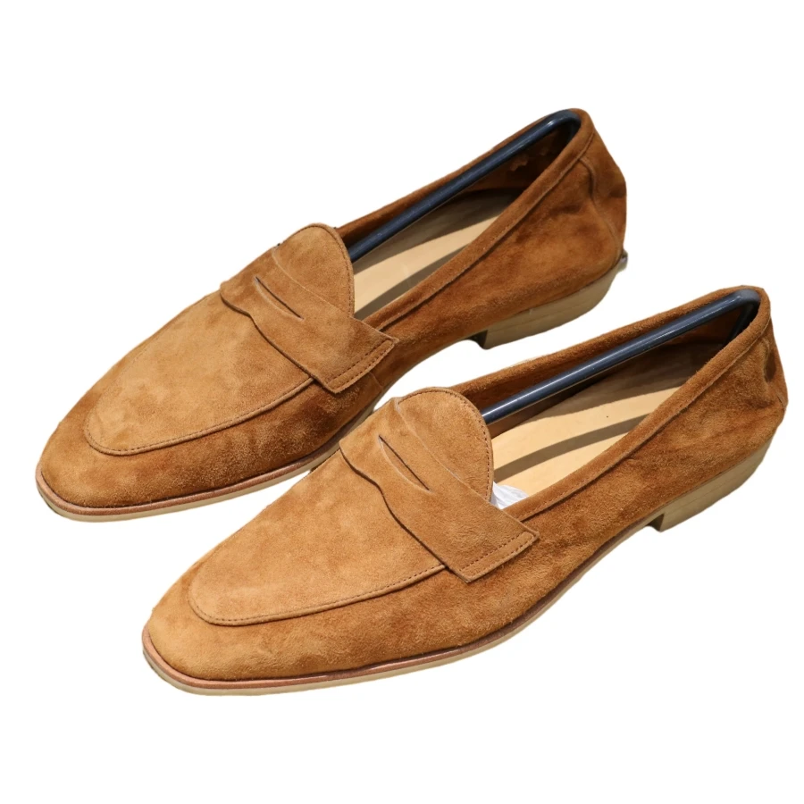 100% sheepskin Trendy Leather Slip Loafers for Men with Comfortable Fit and Soft Leather Fashionable Men's Leather Loafers L016