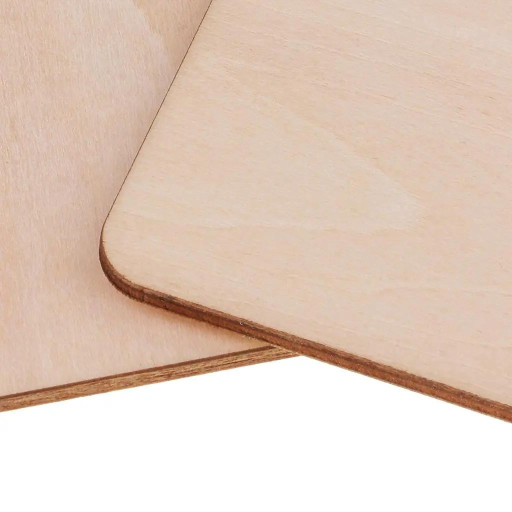 SHAPE Cutting Wooden Crafts Flat Square Pieces for Art Decor