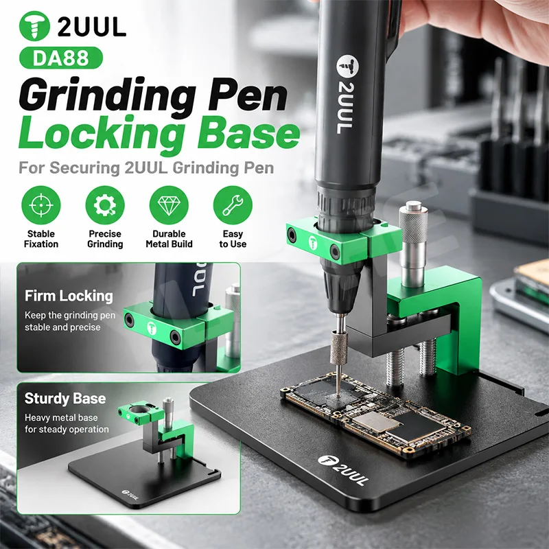 2UUL DA88 Grinding Pen Bracket Locking Base Fixing Stand Holder Suitable for Grinder Pen Precision Chip Grinding Mobile Repair