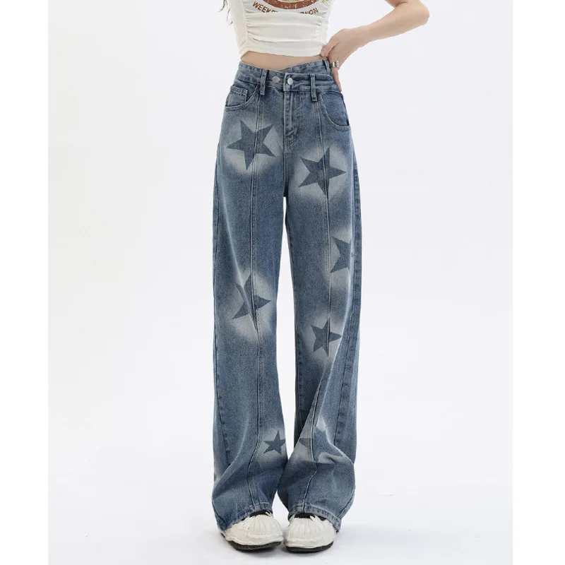 Vintage Jeans Woman High Waist Women's Pants Female Clothing Straight Leg Jeans Y2k Denim Korean Fashion Streetwear Clothes