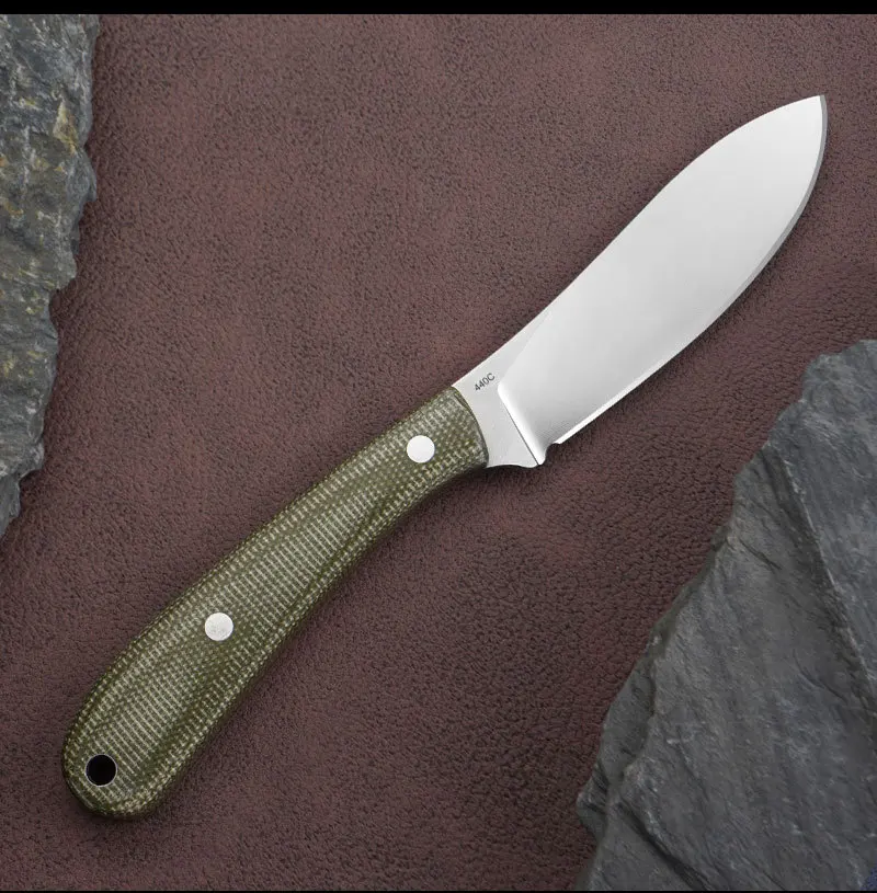 Survival Knife 440 Steel Full Tang Fixed Blade Knife With Holster Flax Handle Outdoor Camping knives Tactical Hunting EDC Tools