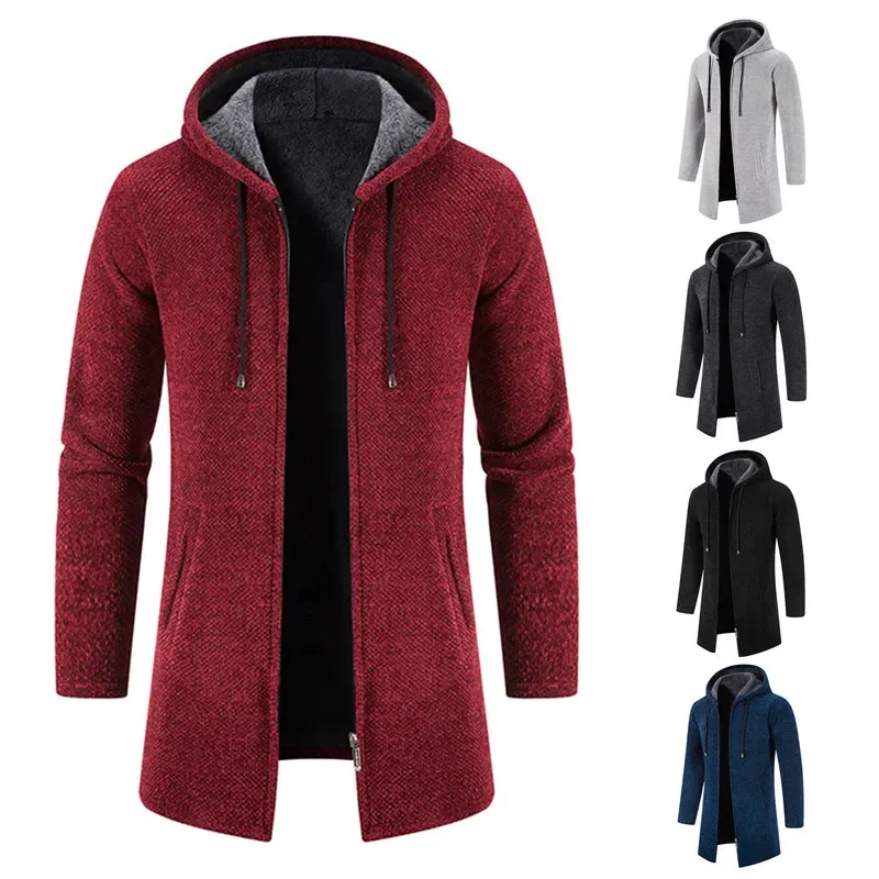 

2023 Autumn and Winter New Men's Plush Sweater Knitwear Trend Cardigan Outerwear Jacket Outerwear Windbreaker