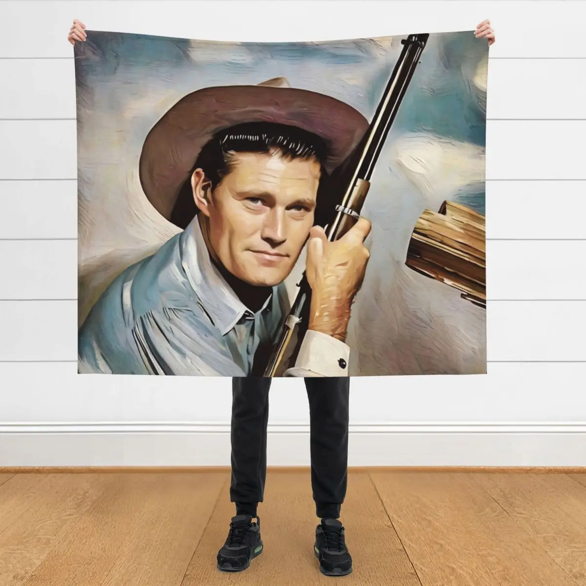 

The Rifleman - Chuck Connors - Oil Painting Throw Blanket Fashion Sofas Luxury Throw halloween Blankets