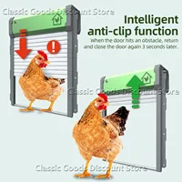 Solar Powered Automatic Chicken Coop Door with Timer Light Sensor Remote Control Manual Mode Aluminum Alloy