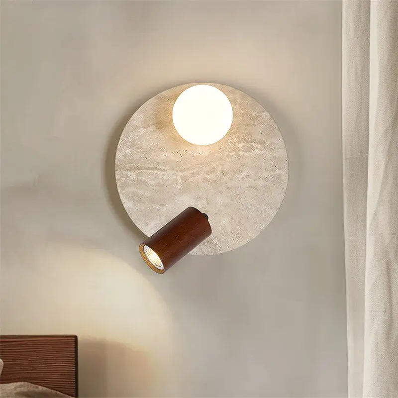 

Yellow-Colored Stone Wall Lamp Wabi Sabi Artistic Bedside Lighting for Corridor Staircase Entrance Decorative Lighting