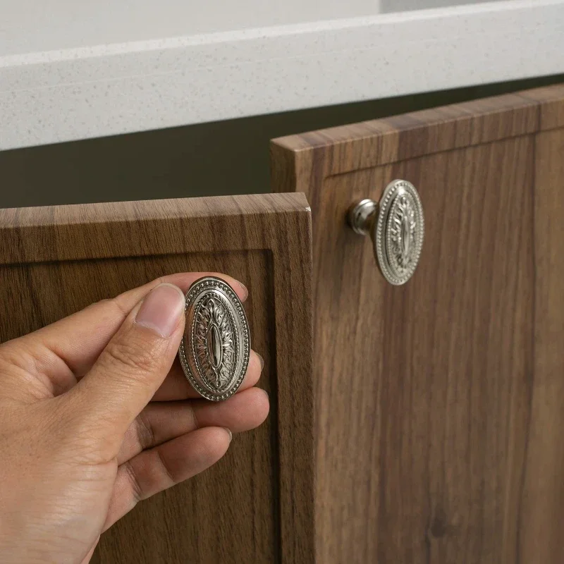 Hardware-Möbelgriffe und -knöpfe, Vintage-Schnitzerei, Kleiderschrankknöpfe, Schrank-, Küchen-, Schubladen-Griffe, dekorative Knöpfe – Detail 9
