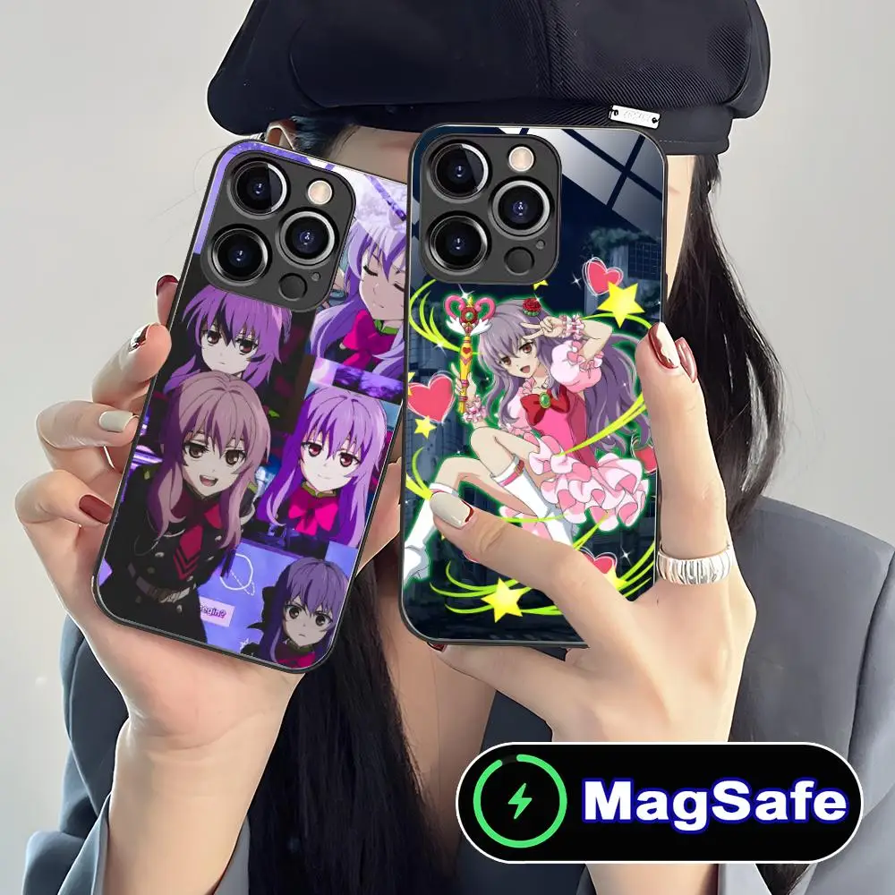 

Owari no Seraph Shinoa Hiiragi Phone Case for iPhone 16 15 14 13 12 11 Pro Max Plus Mini MagSafe Glass Colour Printing Pretty