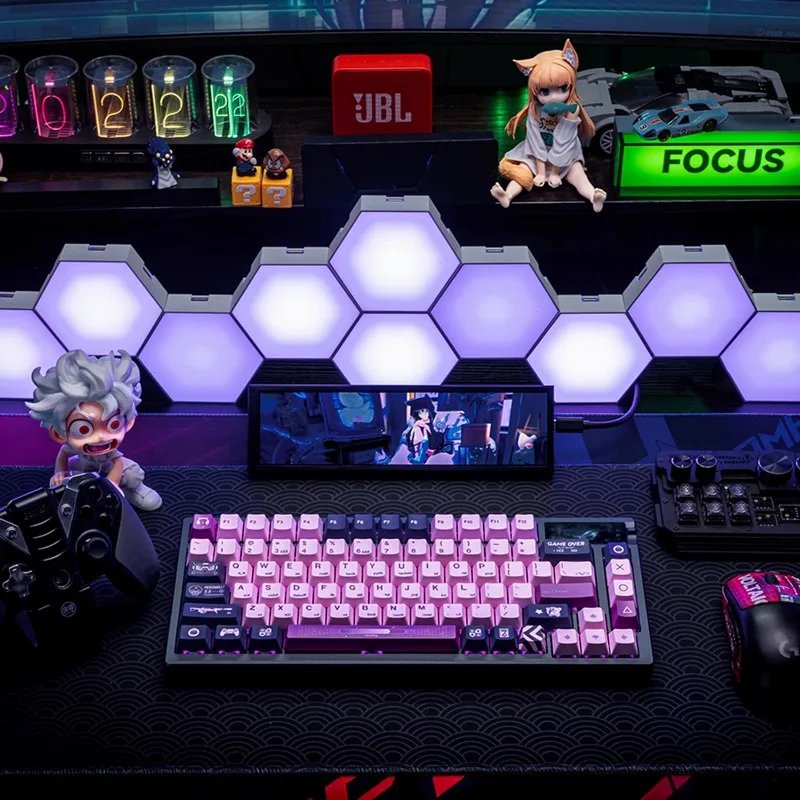 E-Sports Girl Theme Keycaps Set PBT Thermal Sublimation Keycaps for Mechanical Keyboard Accessories Cherry Profile Keyboard Caps