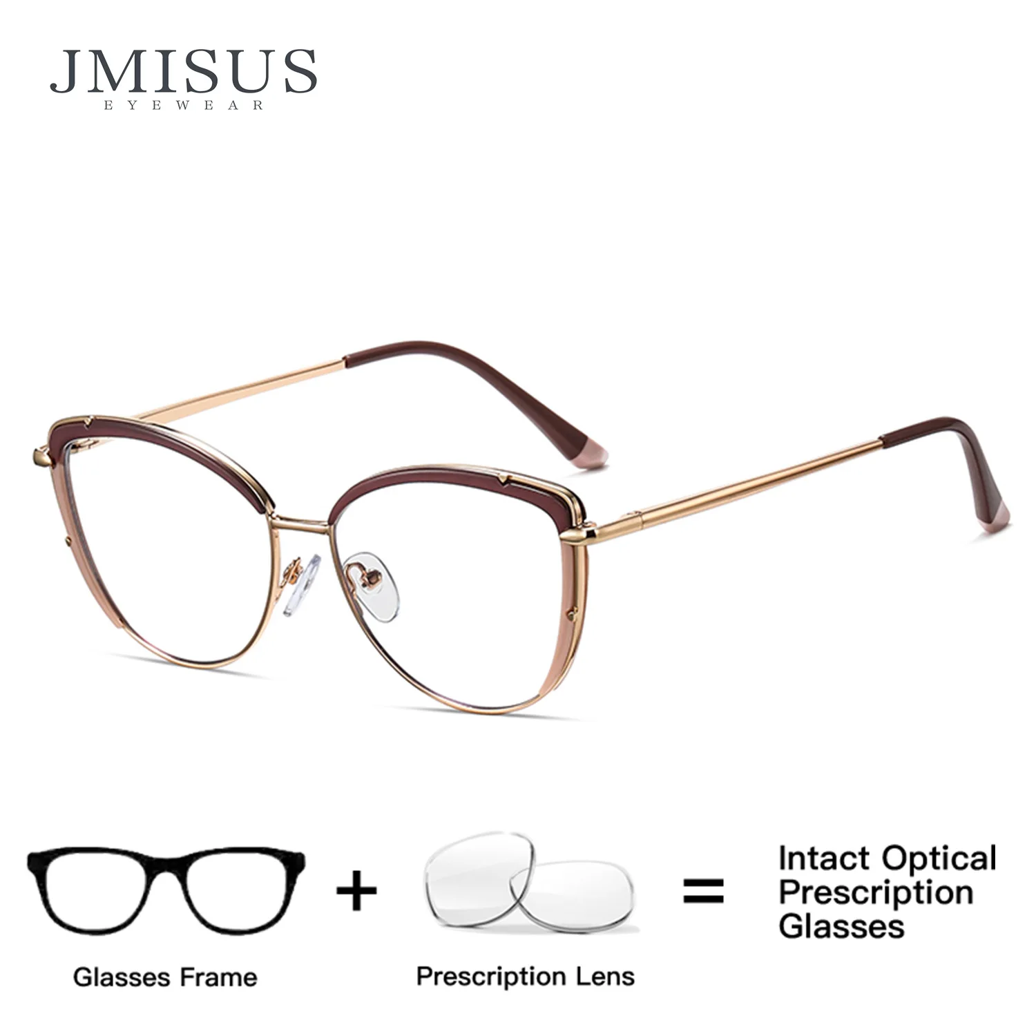 JMISUS 2026 Square Prescription Glasses Women Butterfly Blue Light Filter Photochromic Varifocal Graduated Eyeglasses