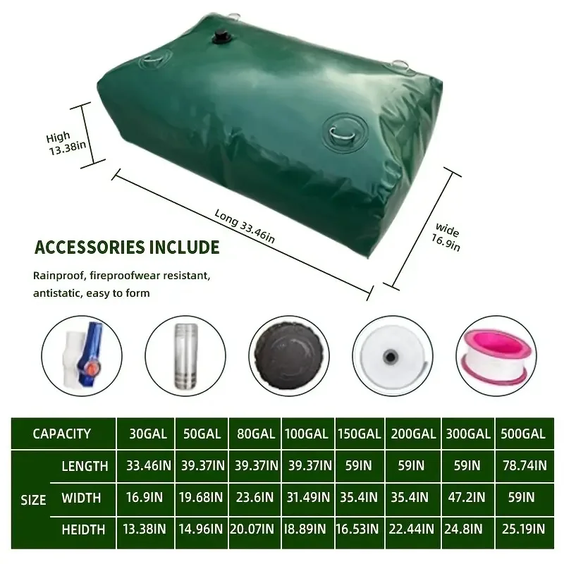 Large-capacity Water Storage Bag Outdoor Portable Large Thickened Wear-resistant Folding Household Drought Resistance