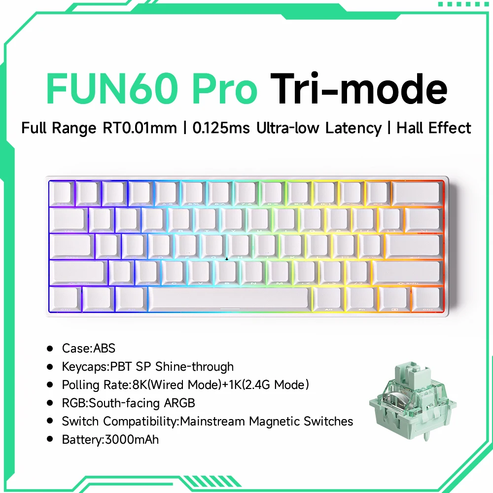 Akko MonsGeek FUN60 PRO&MAX HE mechanisch toetsenbord magnetische schakelaar 60% gamingtoetsenbord Rapid Trigger 8K aangepast toetsenbord