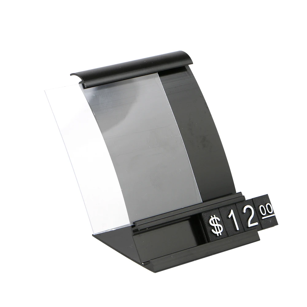 Aluminum Frame Jewelry Price Tag Adjustable Numeral Pricing Cube Sign Card Holder Wine Cellphone Alloy Counter Display Stand