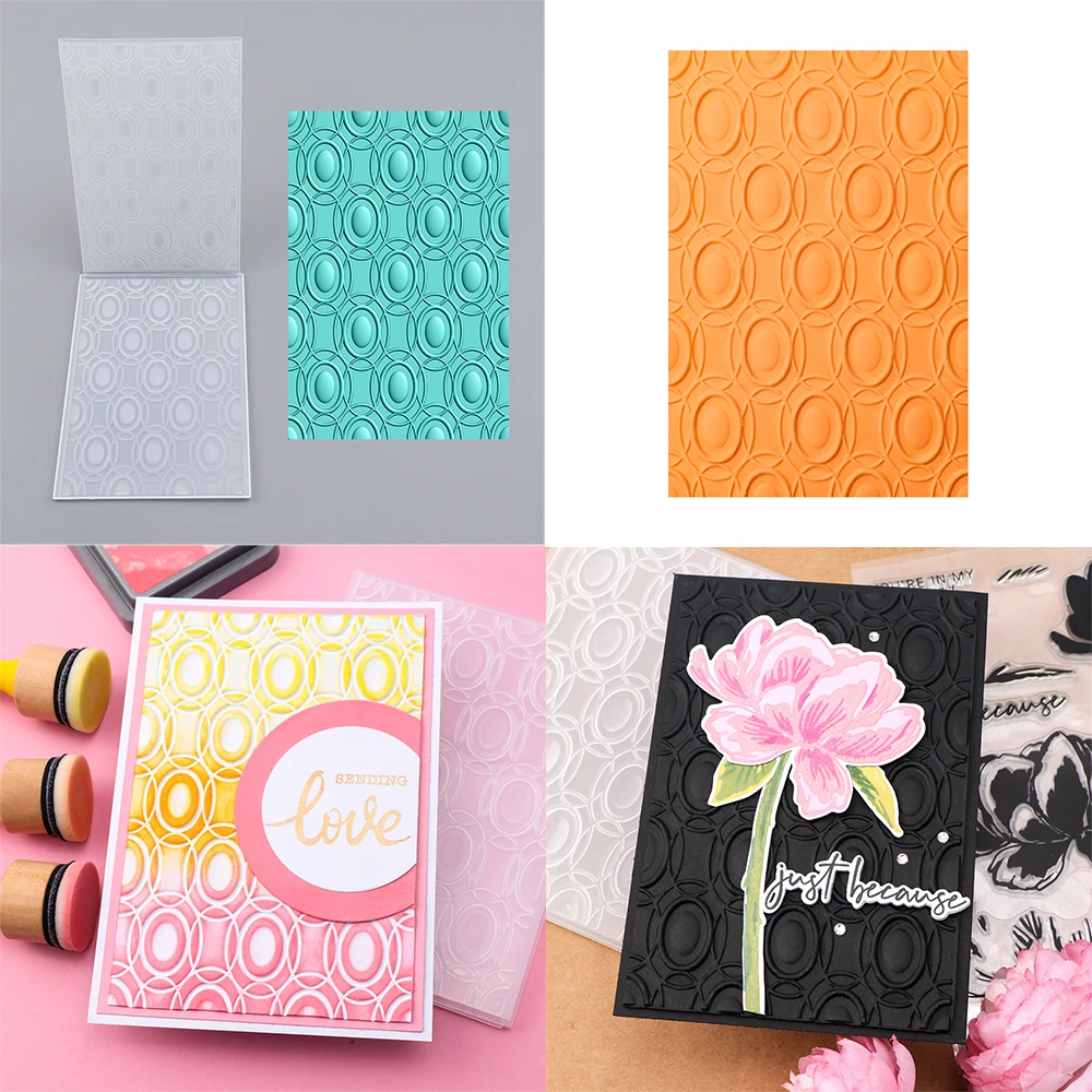 Cosmopolitan Golden Rings 3D Textured Impression Embossing Folder for DIY Scrapbooking Adding Texture Paper Craft Making Stencil