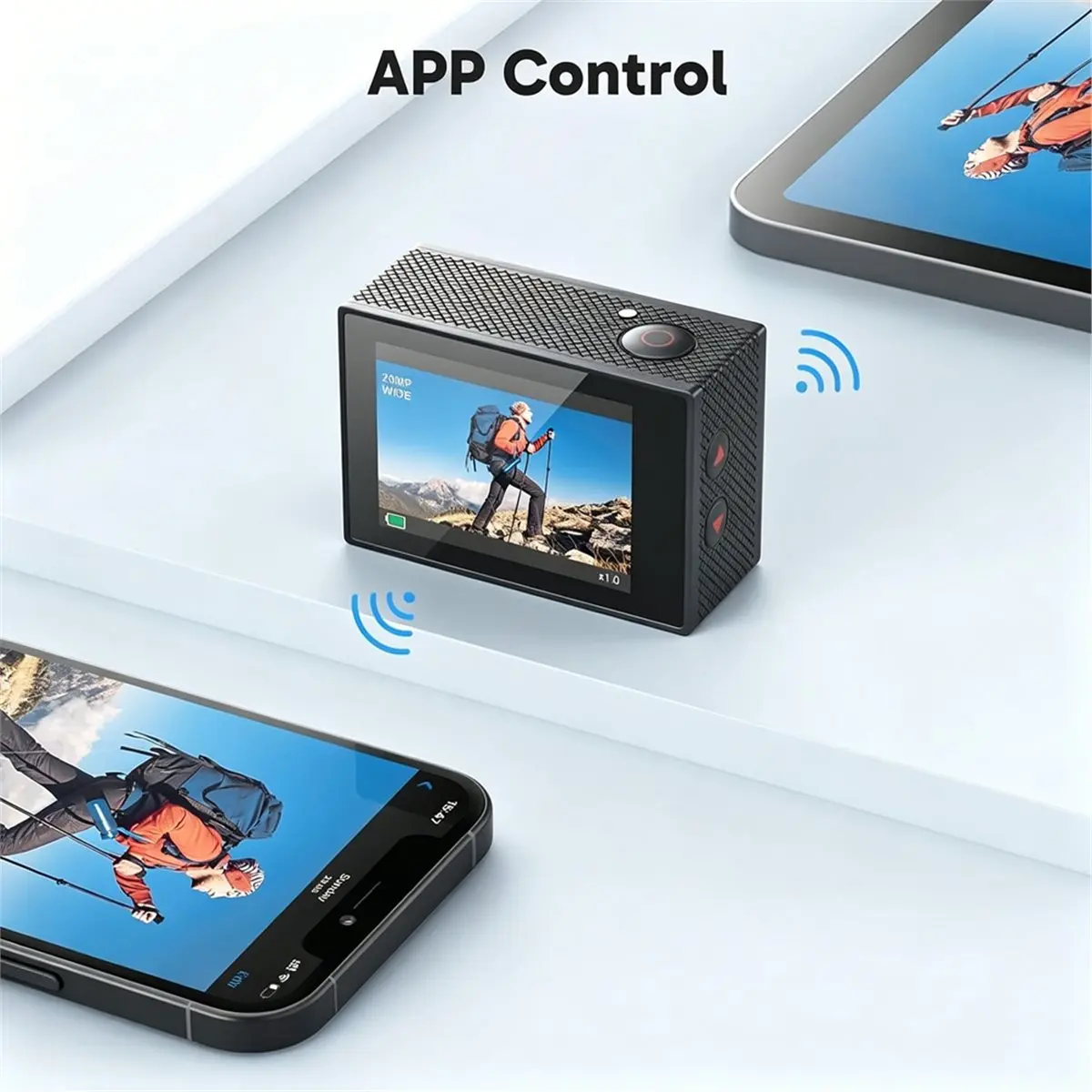 dengg EK7000 4K30FPS 20MP WiFi Action Camera Waterproof Underwater Camera Remote Control 4X Zoom Support External Microphone