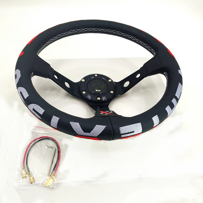 Racing sports steering wheel 350mm Caliber Ultrafiber Material Car Steering Wheel General Purpose Modified