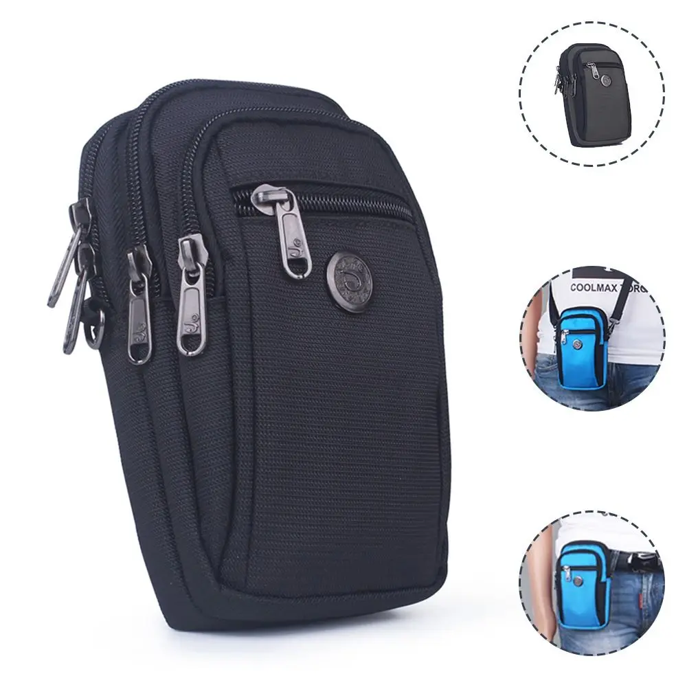 Men Women Waist Pack Hook Male Belt Bags Purse Cell Mobile Phone Case Cover Waterproof Oxford Small Messenger Fanny Bags