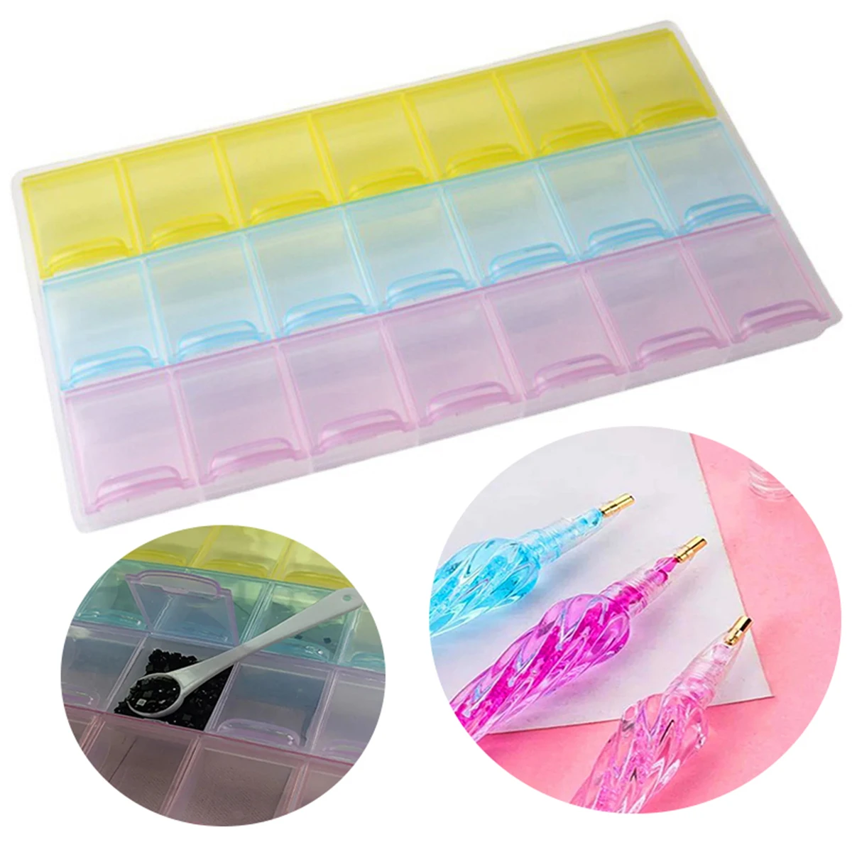 1 set of diamond art painting compartmental storage box set, DIY tool storage container