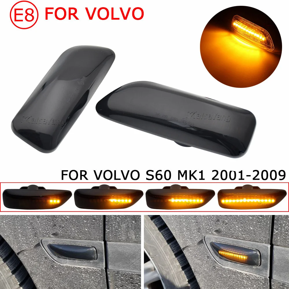 1 pair For Volvo V70 S60 S80 XC70 XC90 2000-2009 2Pcs LED Front Side Marker Turn Signal Indicator Lamp Light