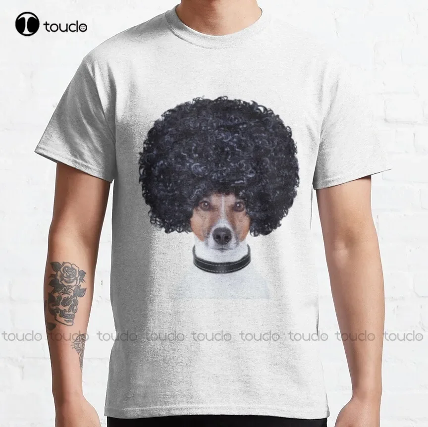 Cute Dog With Wiig Classic T-Shirt Bowling Shirts For Men Fashion Creative Leisure Funny Harajuku T-Shirt Custom Gift Xs-5Xl New