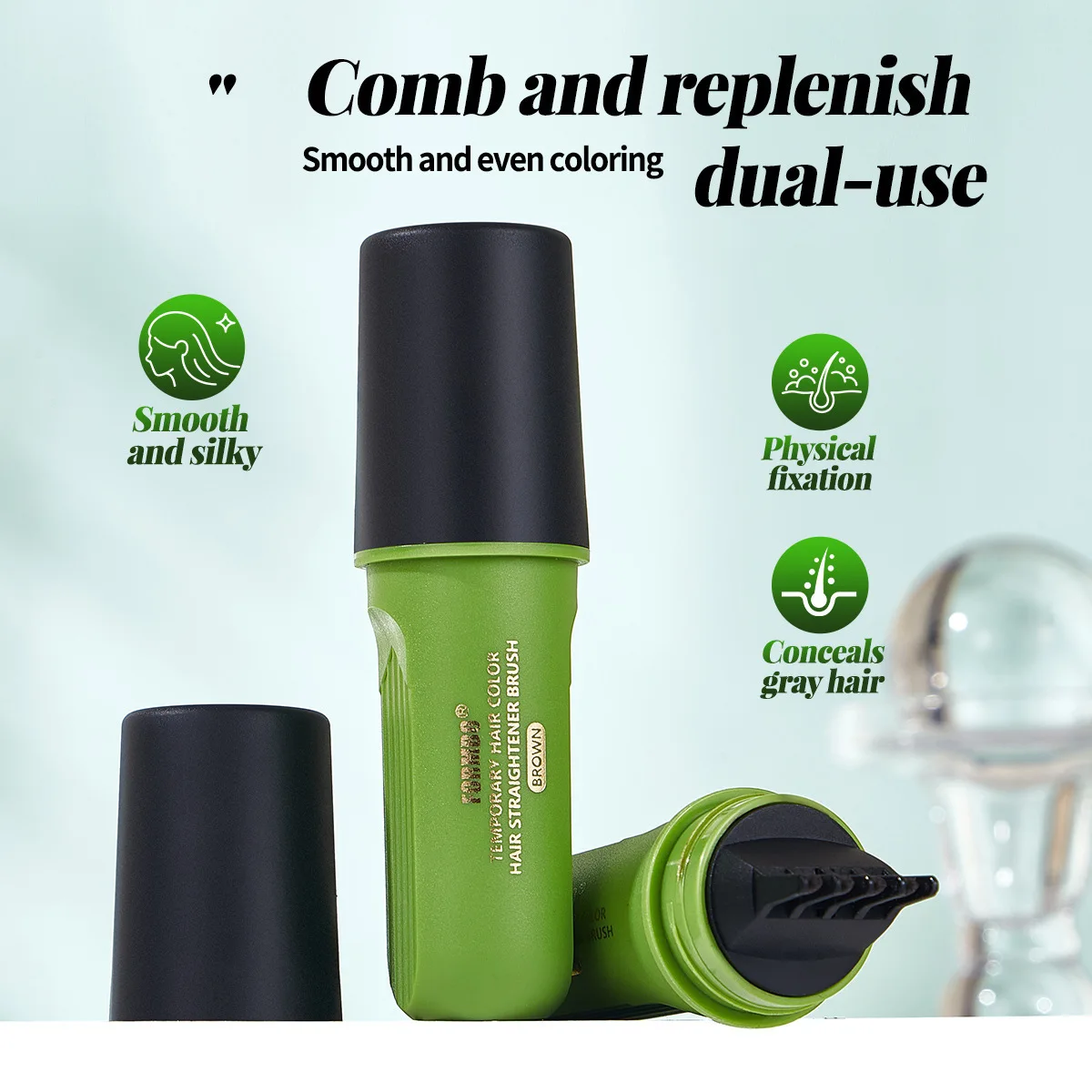 قلم تلوين الشعر، قلم صبغ عصا تلوين الشعر الرمادي الفوري، عصا خافي عيوب الجذر المؤقت #4