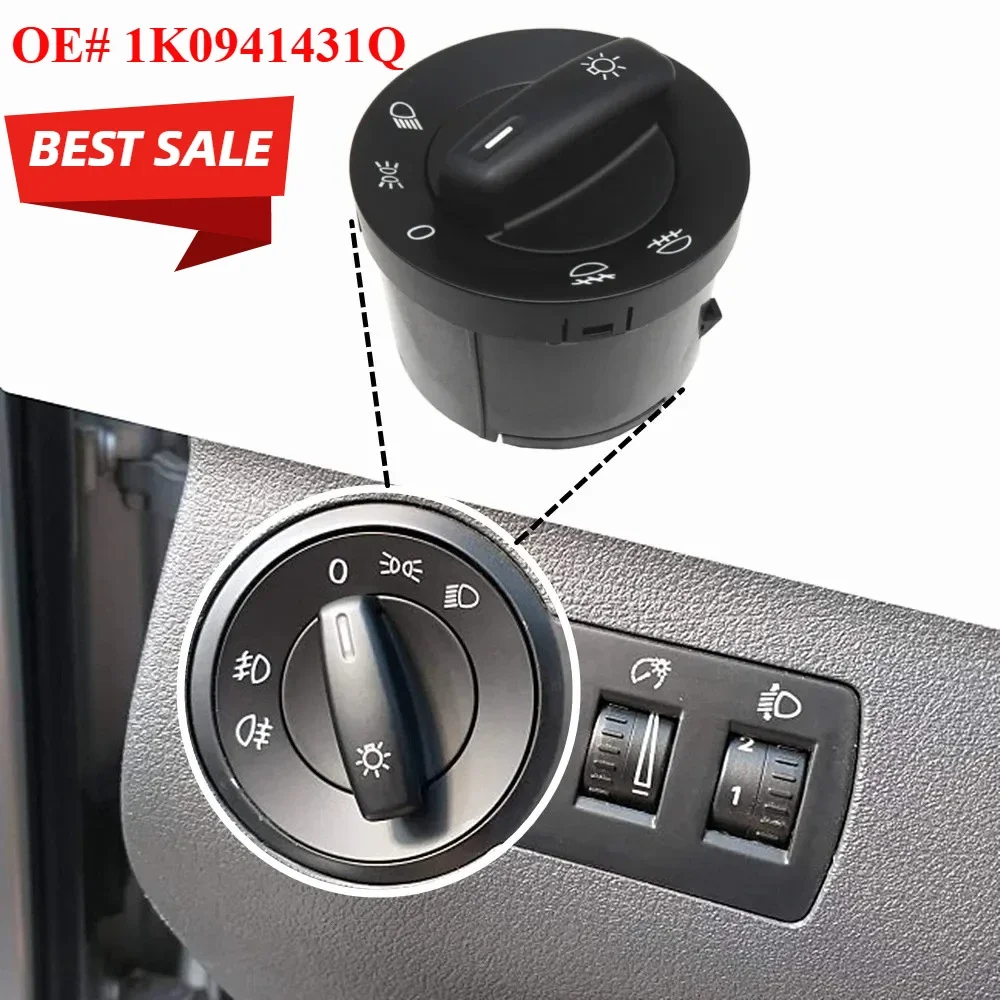 

New Headling Light Fog Lamp Switch For VW·Caddy III Kasten Kombi EOS Golf Plus V Jetta III·1K2 Passat·3C2 Touran 1K0941431Q