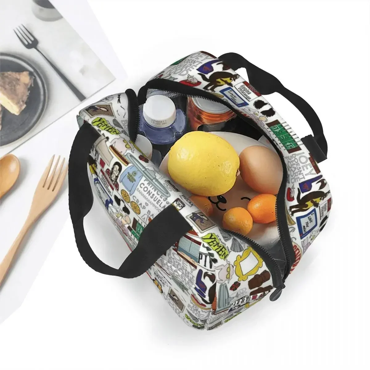 Bolsa de almuerzo aislada de la serie de TV Americana Friends Kee, contenedor de comida de Perk Central a prueba de fugas, bolsa térmica, bolsa de mano Bento