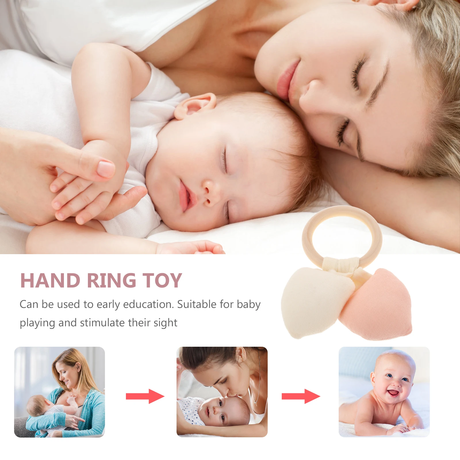

Adorable Cartoon Baby Hanging Mobile Lightweight Wood Cotton Stroller Car Seat Newborn Gift 0-3 Months Pendant Stroller Decor
