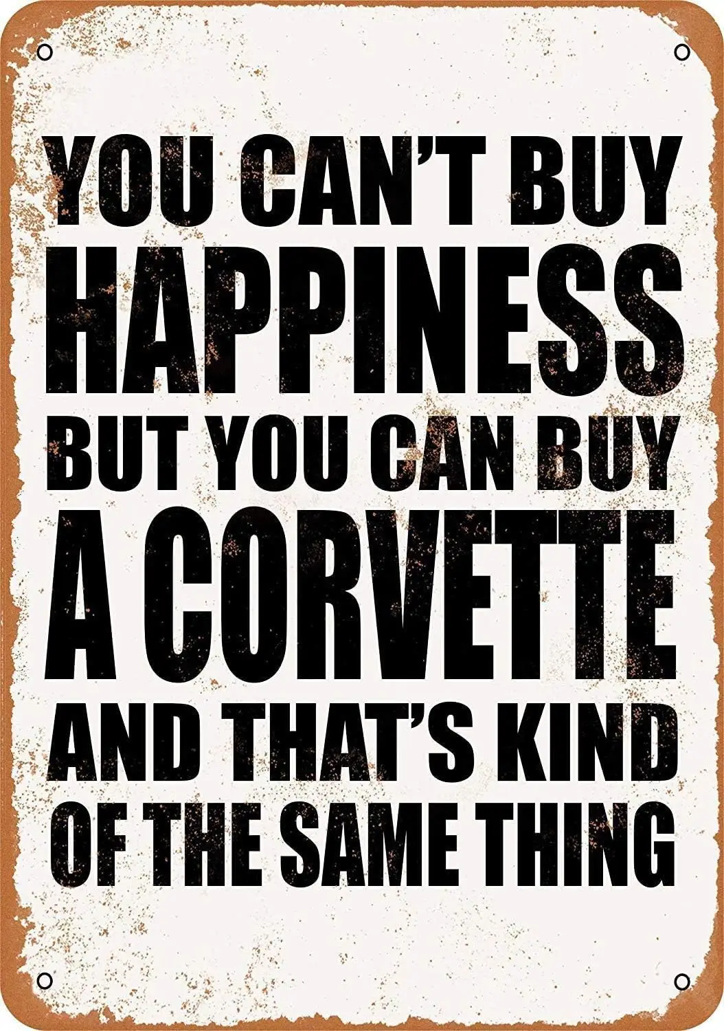 Metal Sign Vintage Room Decor - You Cant Buy Happiness But You Can...Rustic Home Decor Kitchen Wall Art Decor Poster -  Office T