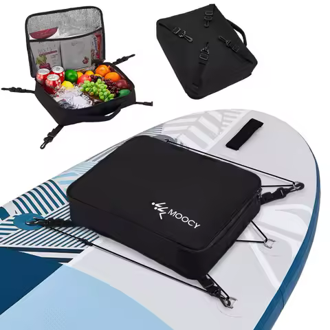 600D Oxford Cloth Paddle Board Cooler Bag Waterproof Insulated Sup Deck Bag with Mesh Zipper Pocket And 4 Clip Straps for Kayak