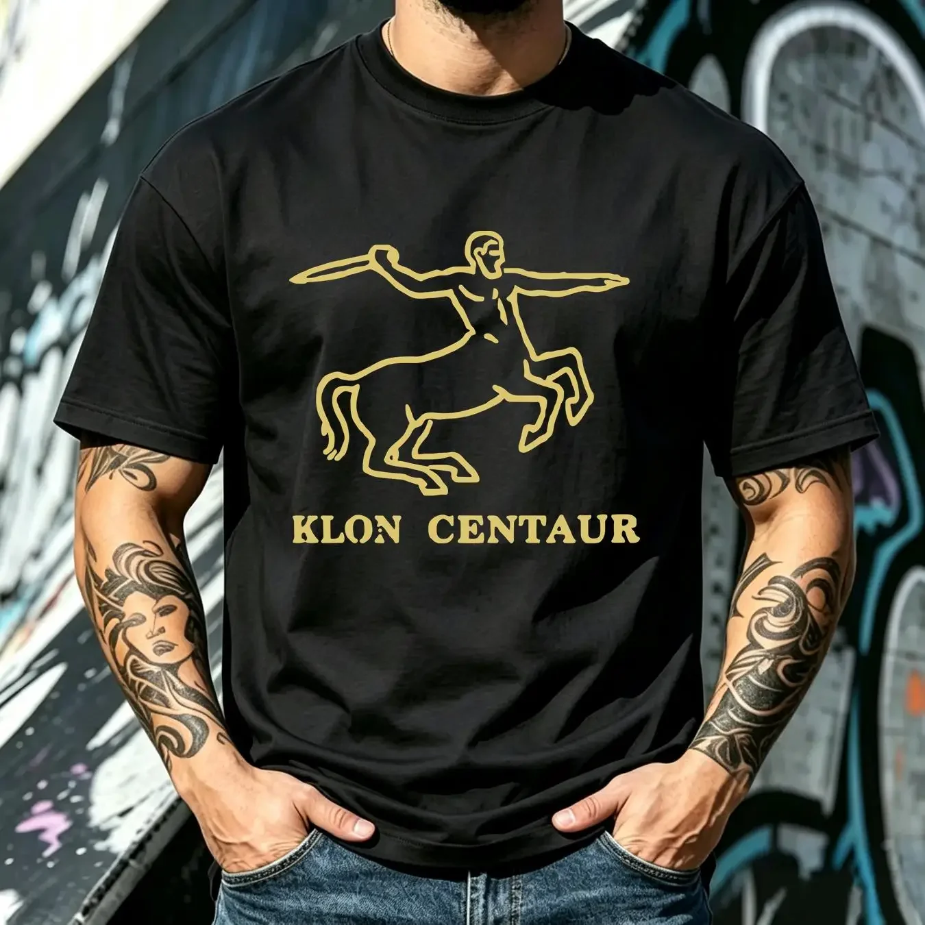 washed T Shirt KLONE Clone Overdrive Centaur Medium Black Classic Logo Guitar  vintage Washed Breathable Unisex fashion graphic