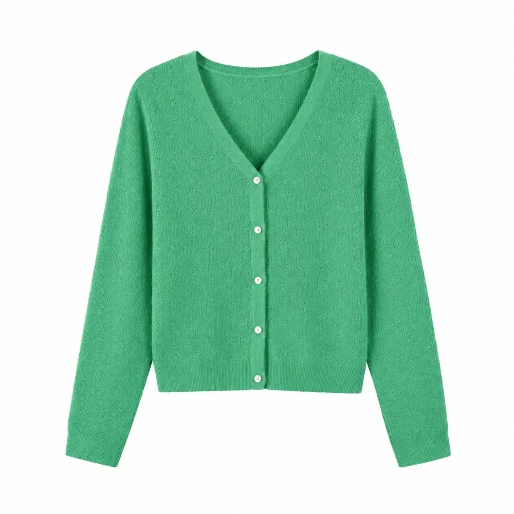 Fashion V-Neck Knitted Sweater Sunscreen Long Sleeve Women Cardigans Lightweight Tops Sweaters Women
