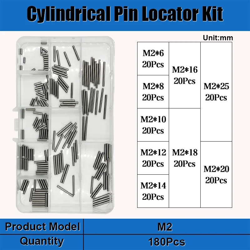 Zylindrischer Edelstahls tift m1 m 1, 5 m2 m2, 5 m3 m4 m5 m6 m8 Position ierungs dübel feste Welle fester Befestigungs stift Metallstab satz