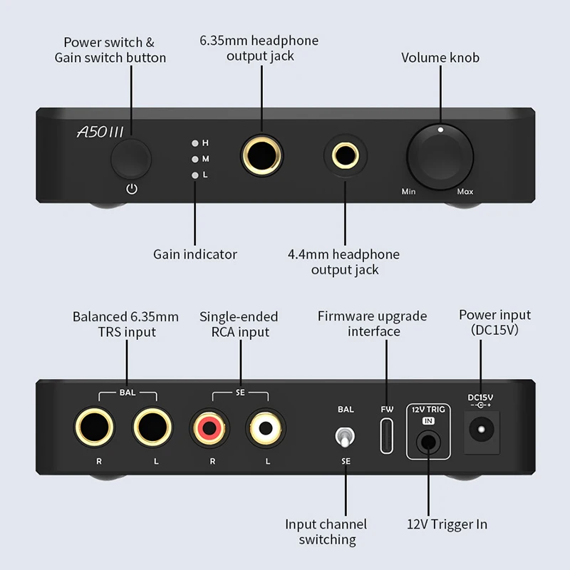 TOPPING A50 III AMP مضخم ضوت سماعات الأذن NFCA وحدات طرف واحد/مدخل متوازن خيال HPA لسطح المكتب