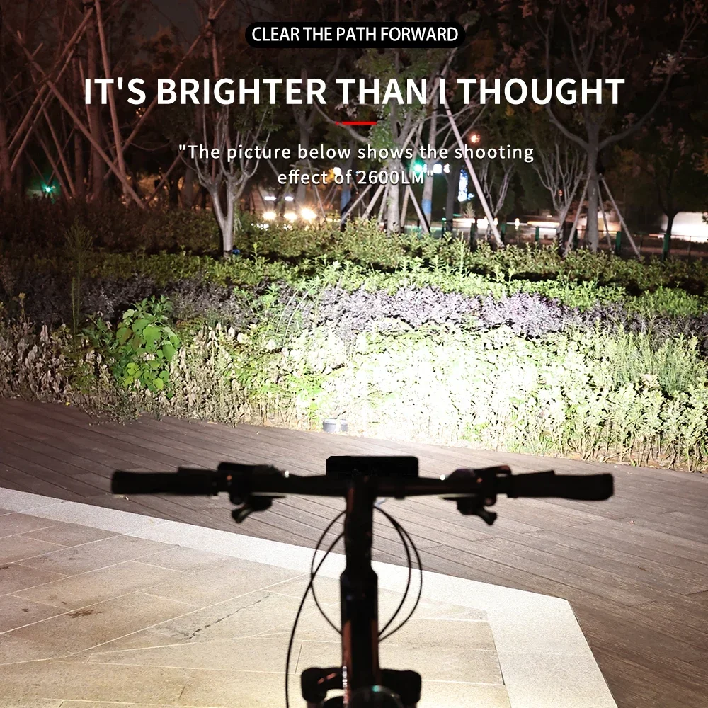 Super bright 2600 lumen usb rechargeable mountain bicycle front back lights led bike light set