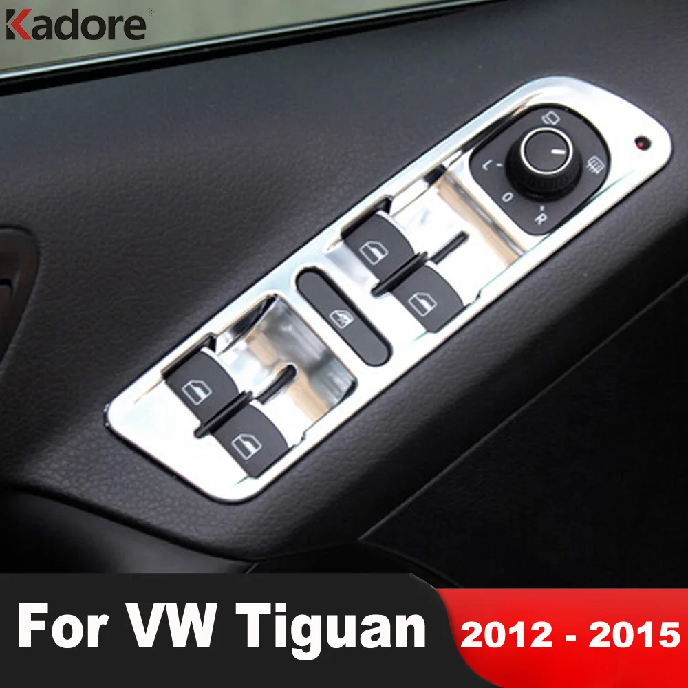 For Volkswagen VW Tiguan 2012-2014 2015 Matte Car Interior Door Armrest Window Lift Switch Button Panel Cover Trim Accessoeies